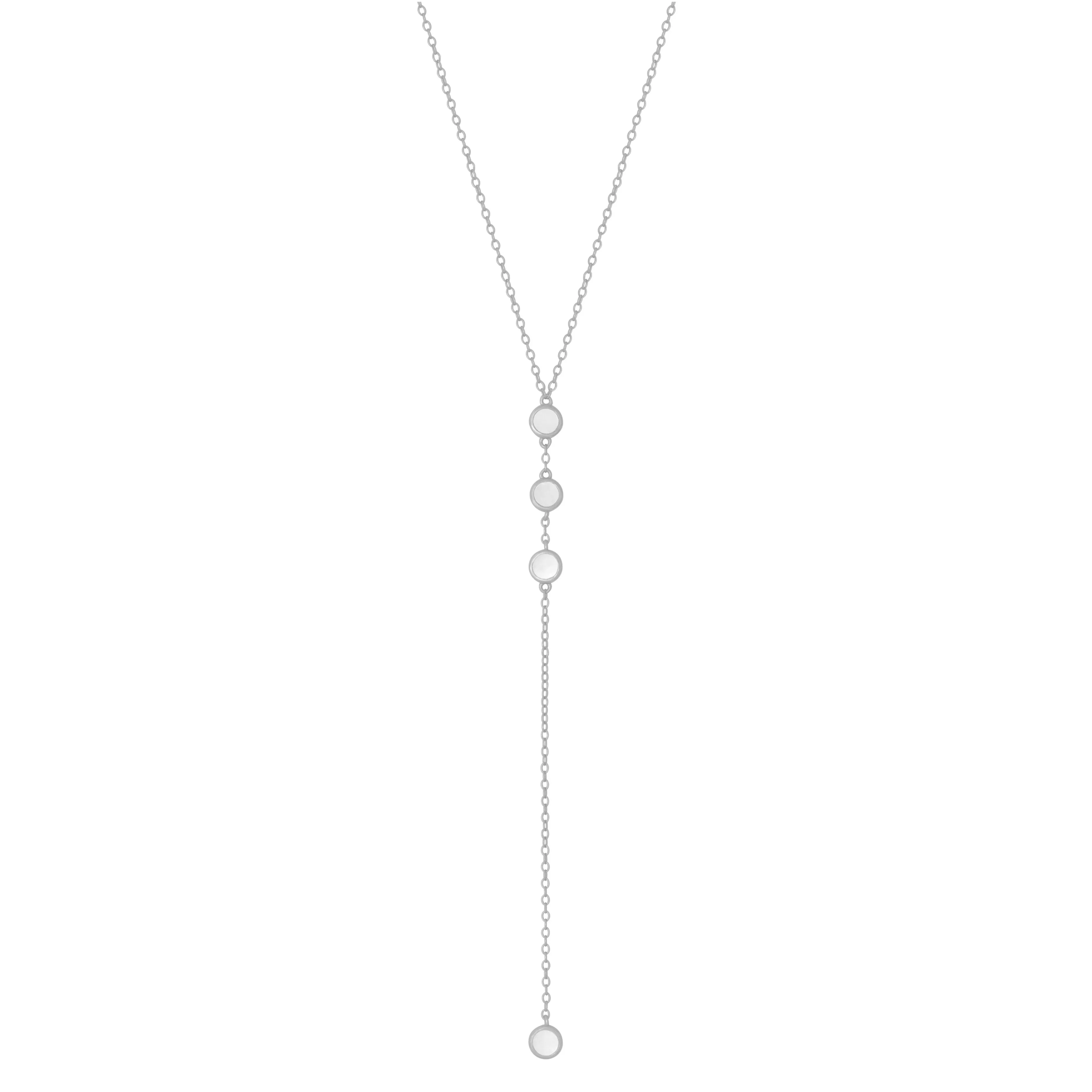 REN LARIAT NECKLACE SILVER