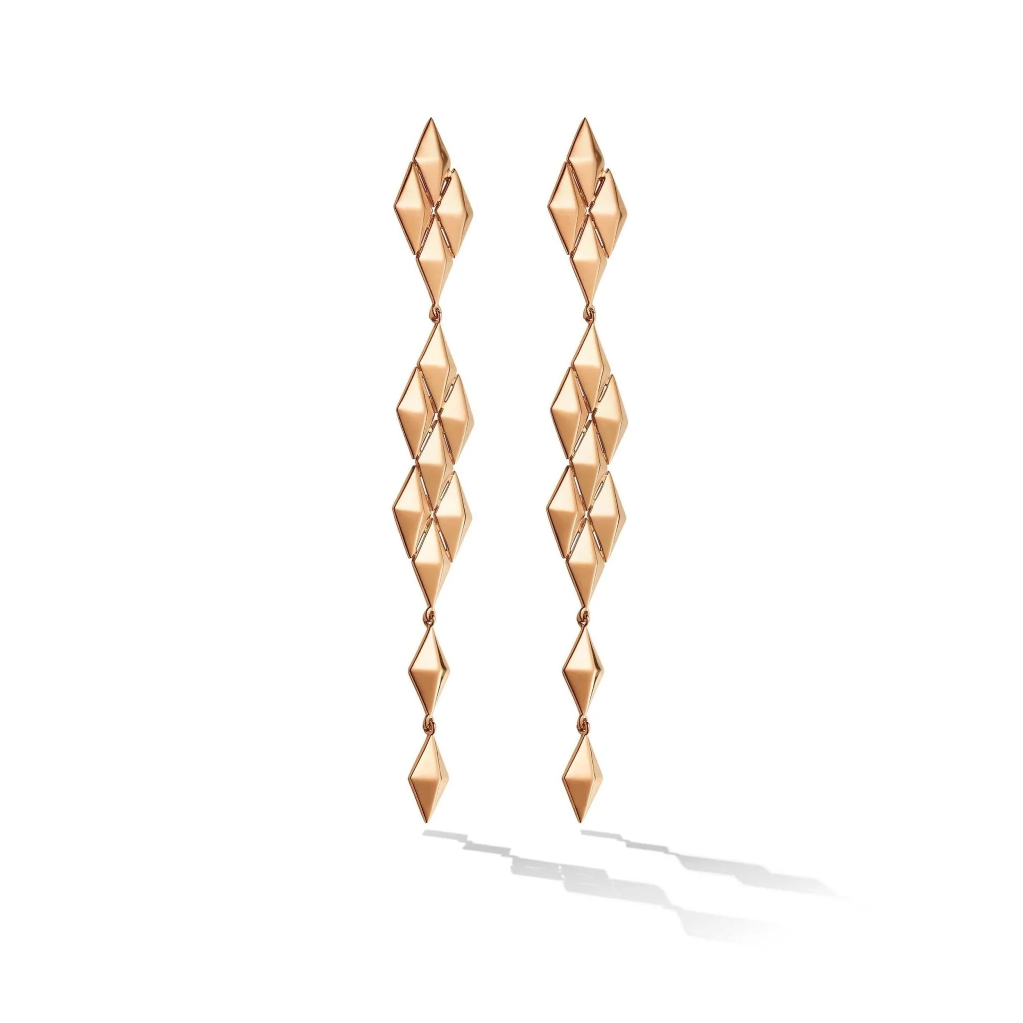 Rose Gold Python Symmetrical Drop Earrings