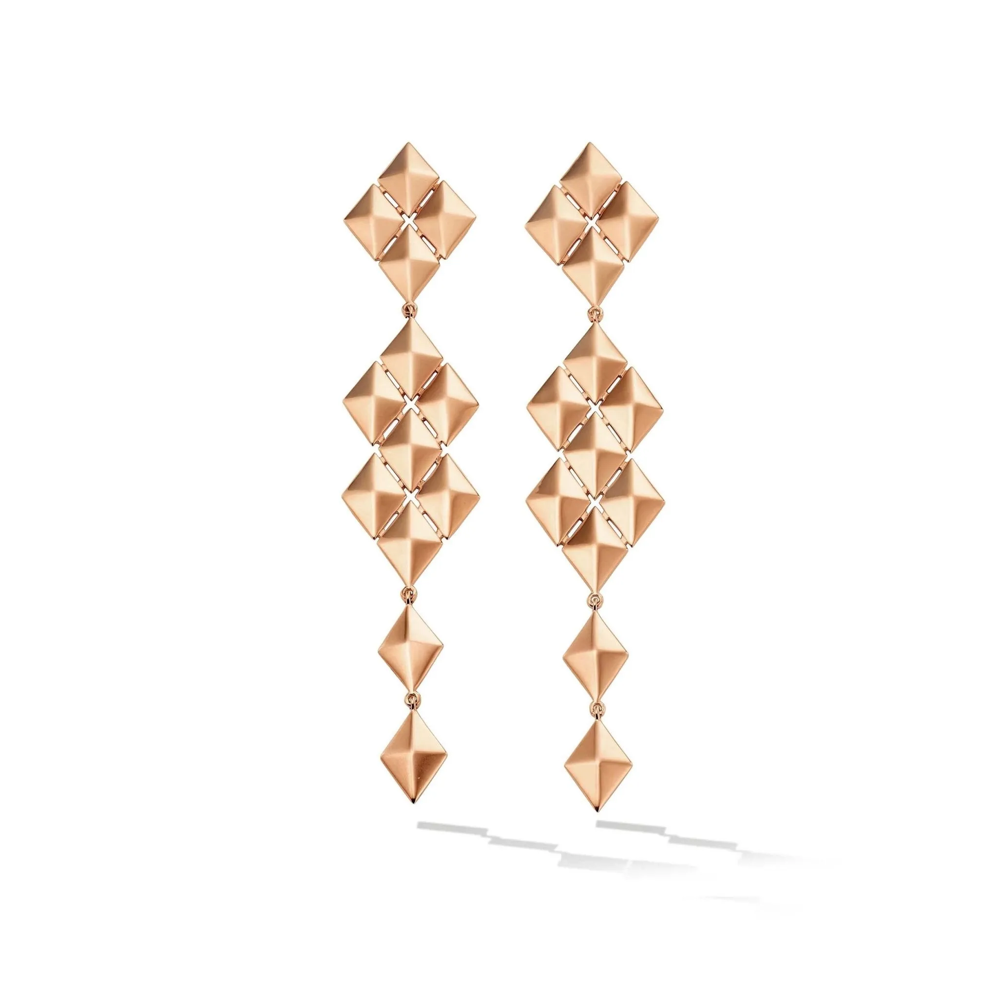 Rose Gold Python Symmetrical Drop Earrings