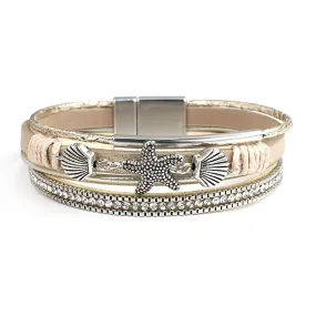 'Sea Life' Charm Cuff Bracelet - khaki