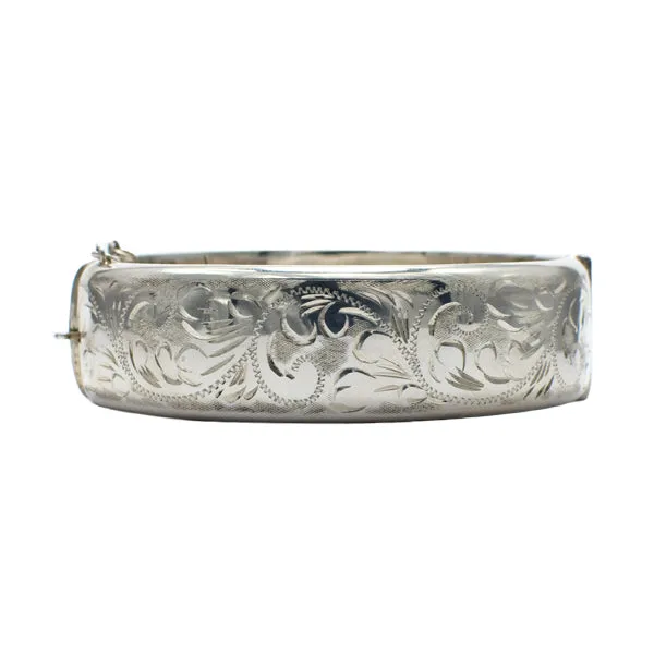 Silver Engraved Bangle