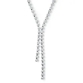 Silver Tone Two Strand Evening Necklace