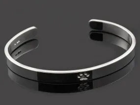 Slim Sterling Silver Paw Print Cuff Bracelet