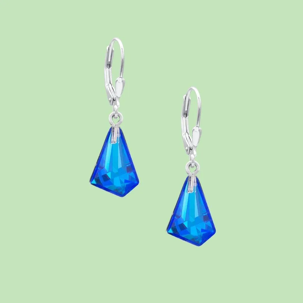 Small Triangle Glacier Crystal Earrings