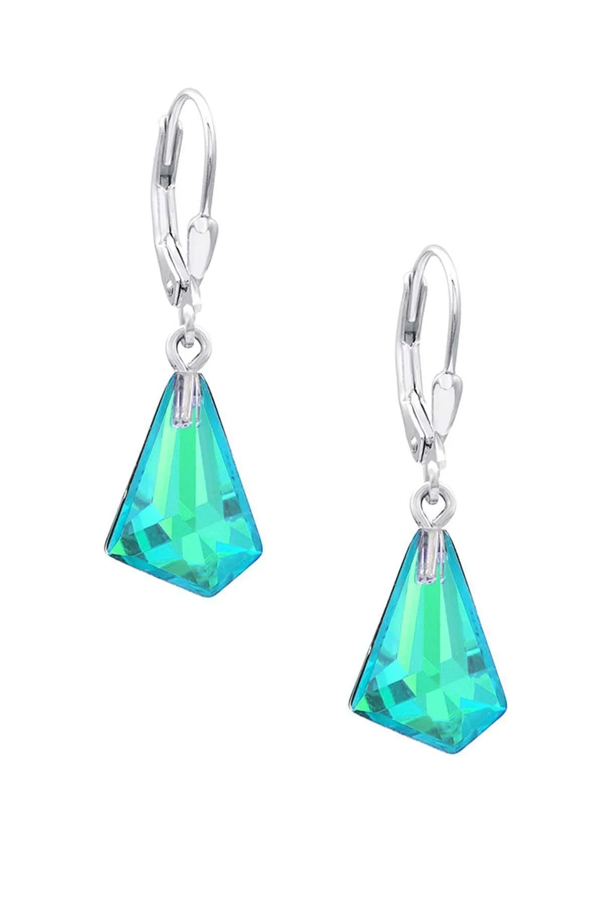 Small Triangle Glacier Crystal Earrings