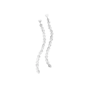 Small White Gold Wings of Love Drop Earrings