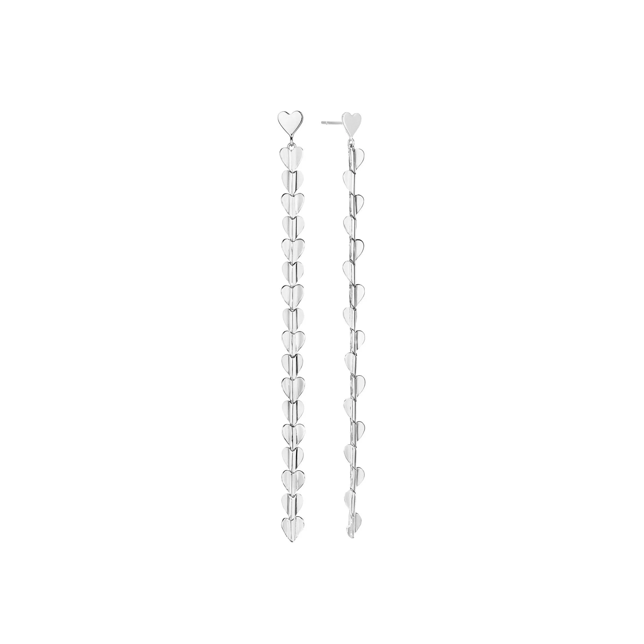 Small White Gold Wings of Love Drop Earrings