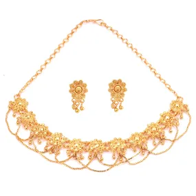 Sohini - Flower Chain Choker Necklace Set