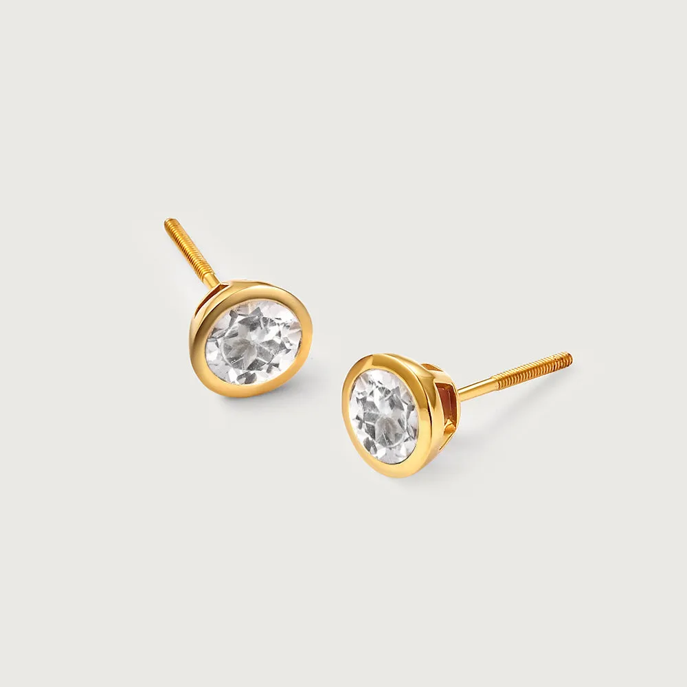 Solitaire Birthstone Stud Earrings