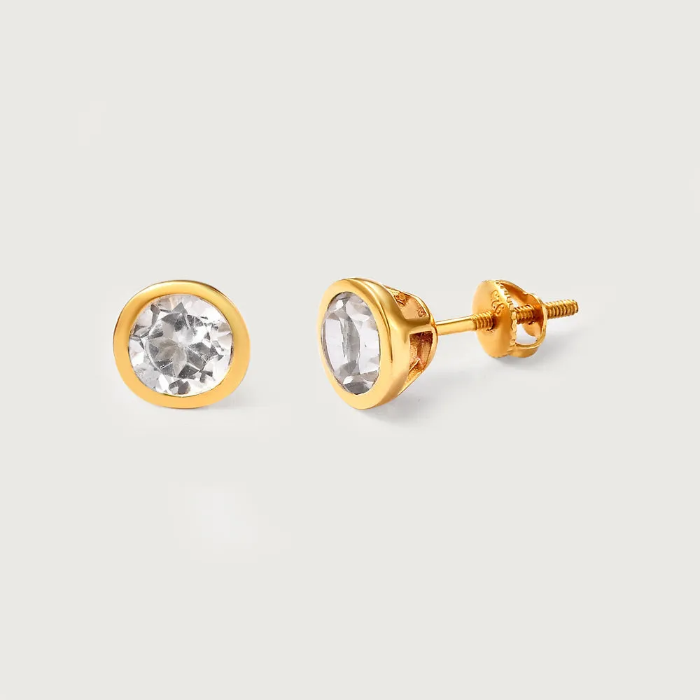 Solitaire Birthstone Stud Earrings