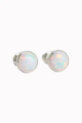 STERLING SILVER EARRINGS | SMALL OPAL STUDS