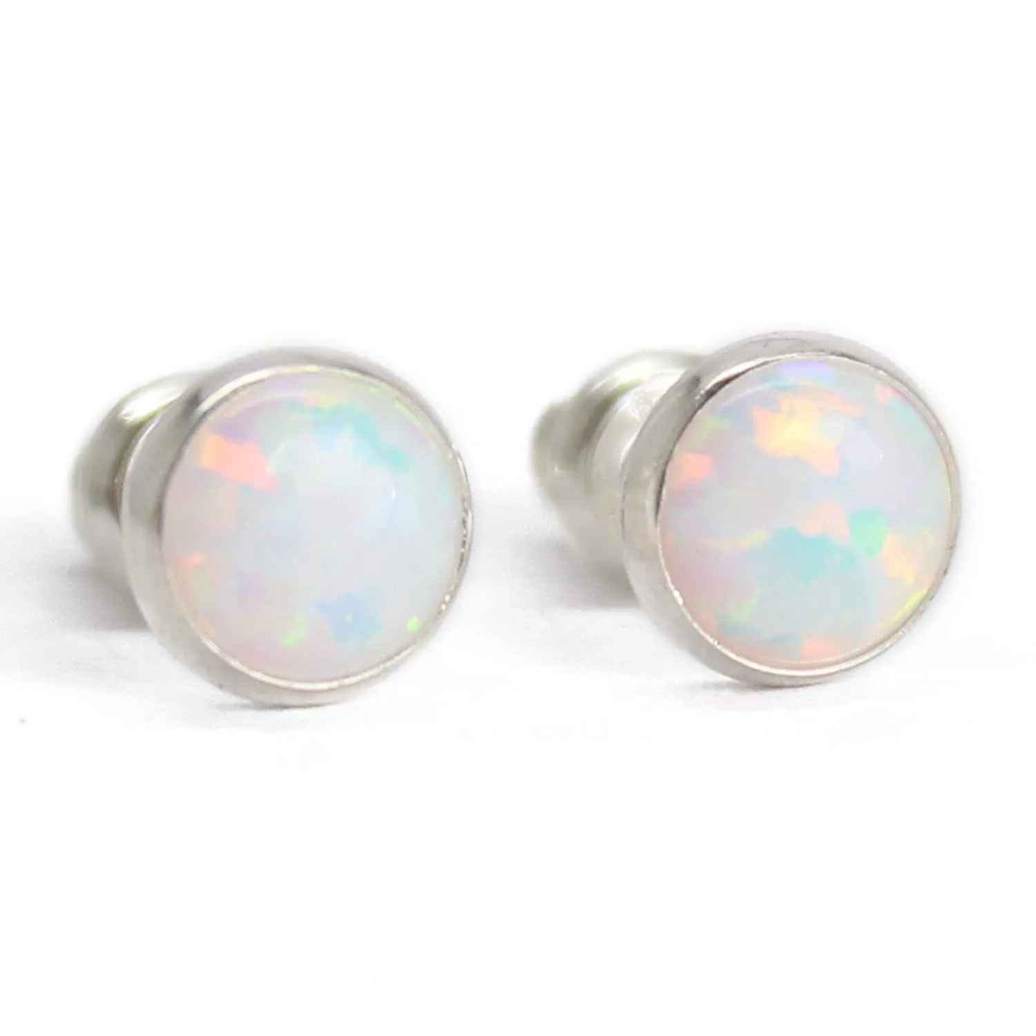 STERLING SILVER EARRINGS | SMALL OPAL STUDS