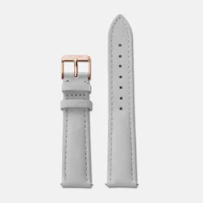 Strap 18 mm Leather Grey, Rose Gold Colour