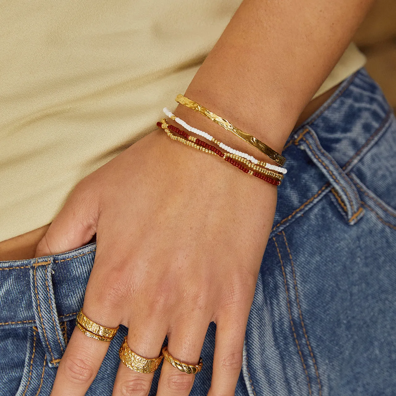 Sunshine Bracelet Stack - Burgundy