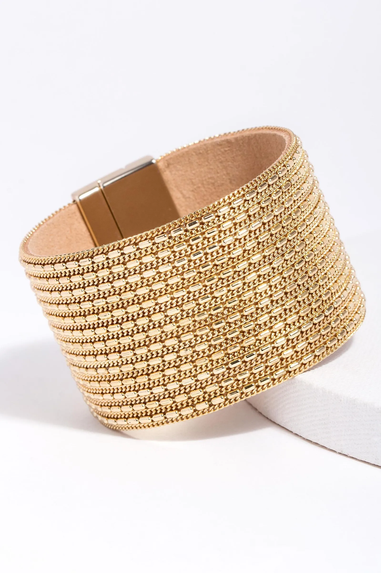 Tall Red Carpet Cuff in Gold