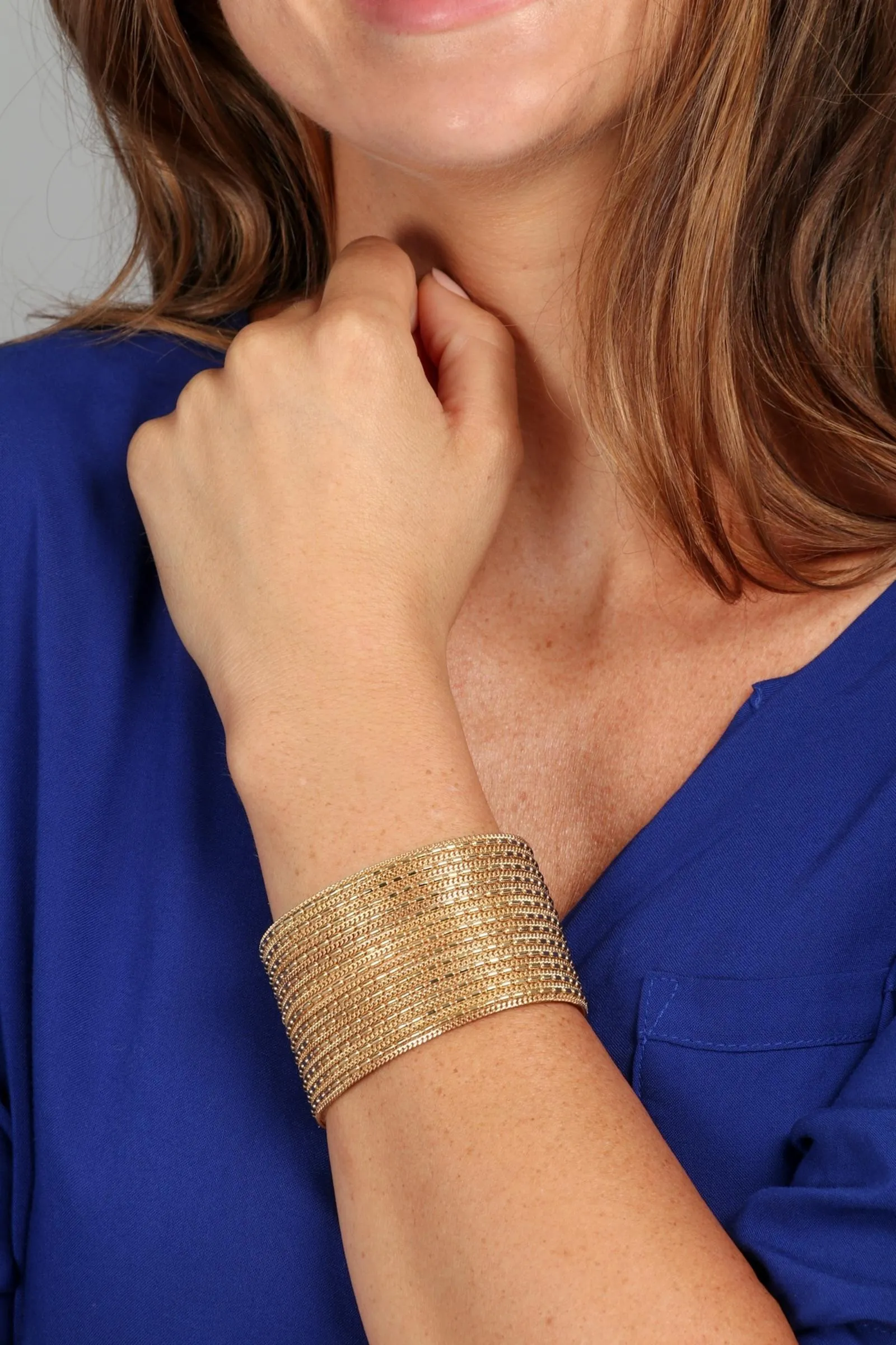 Tall Red Carpet Cuff in Gold