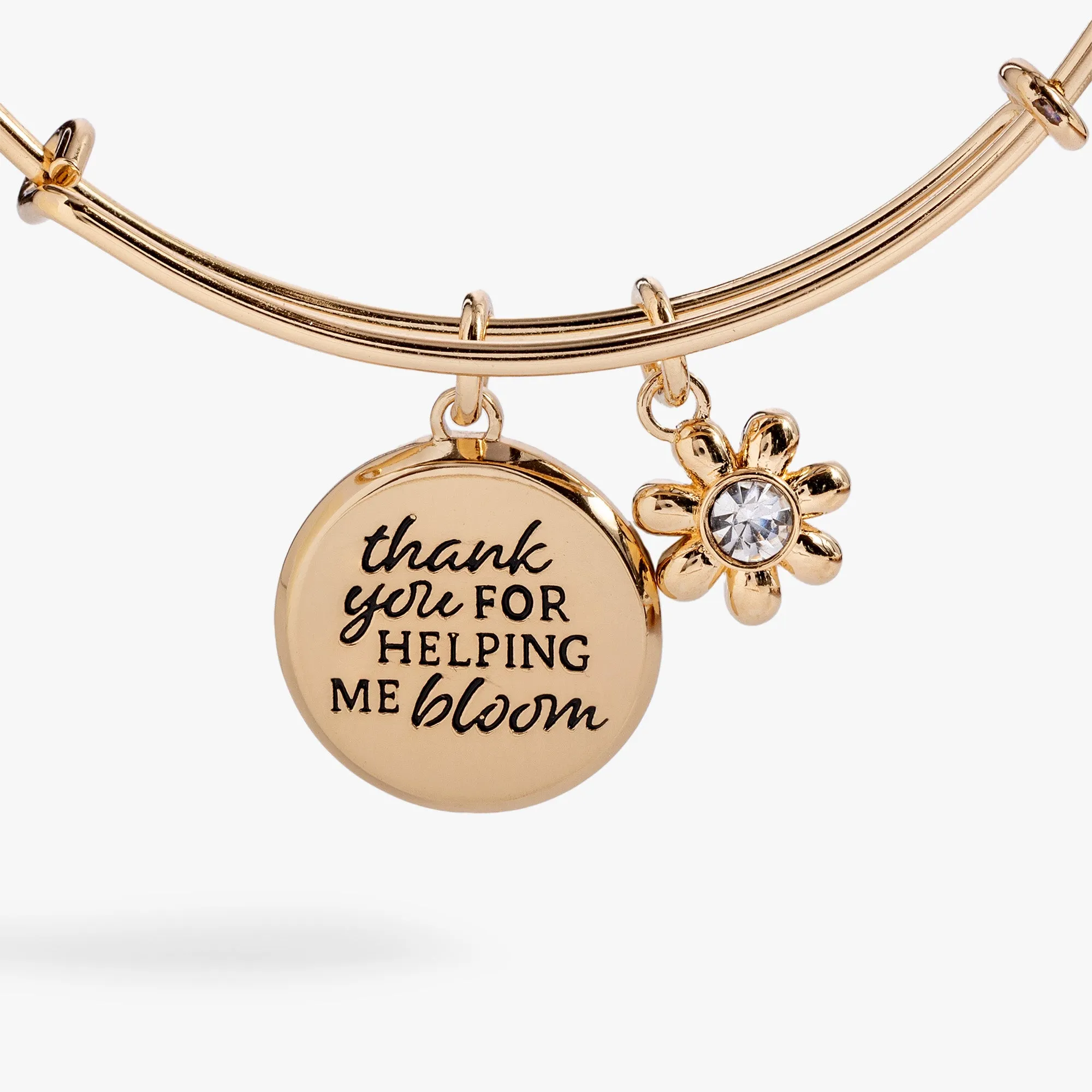 'Thank You For Helping Me Bloom' Charm Bangle