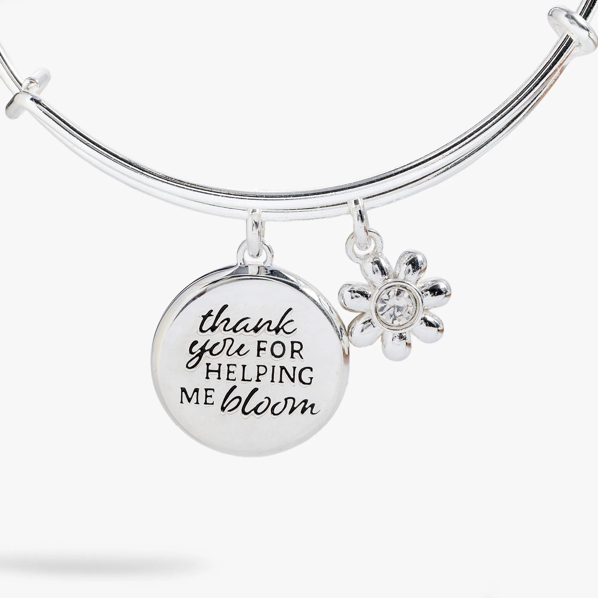 'Thank You For Helping Me Bloom' Charm Bangle