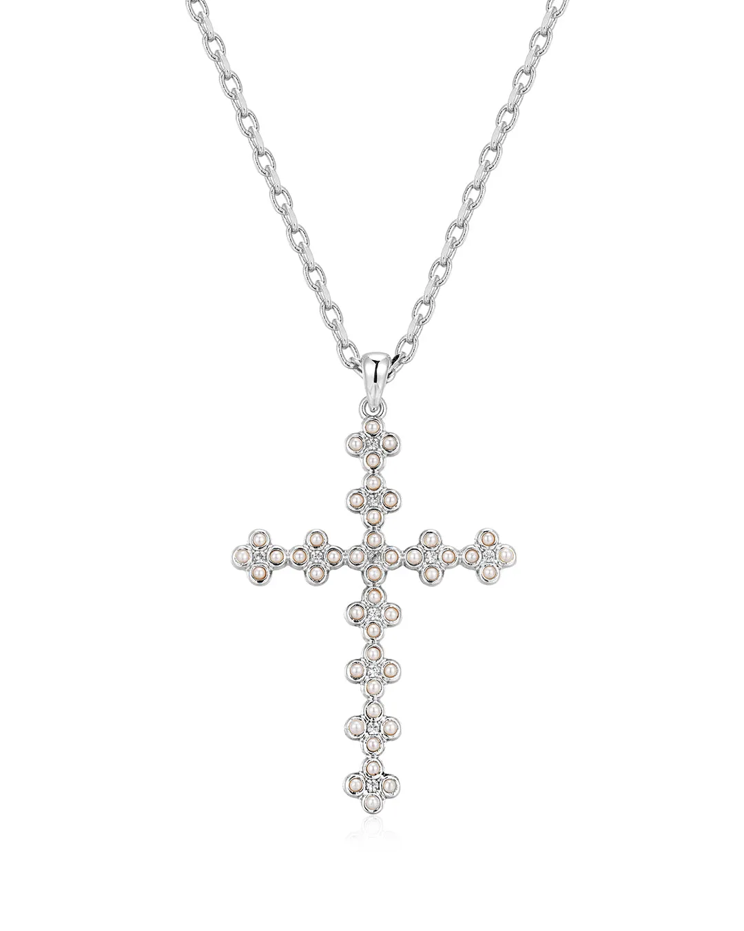 The Daisy Stud Cross Necklace