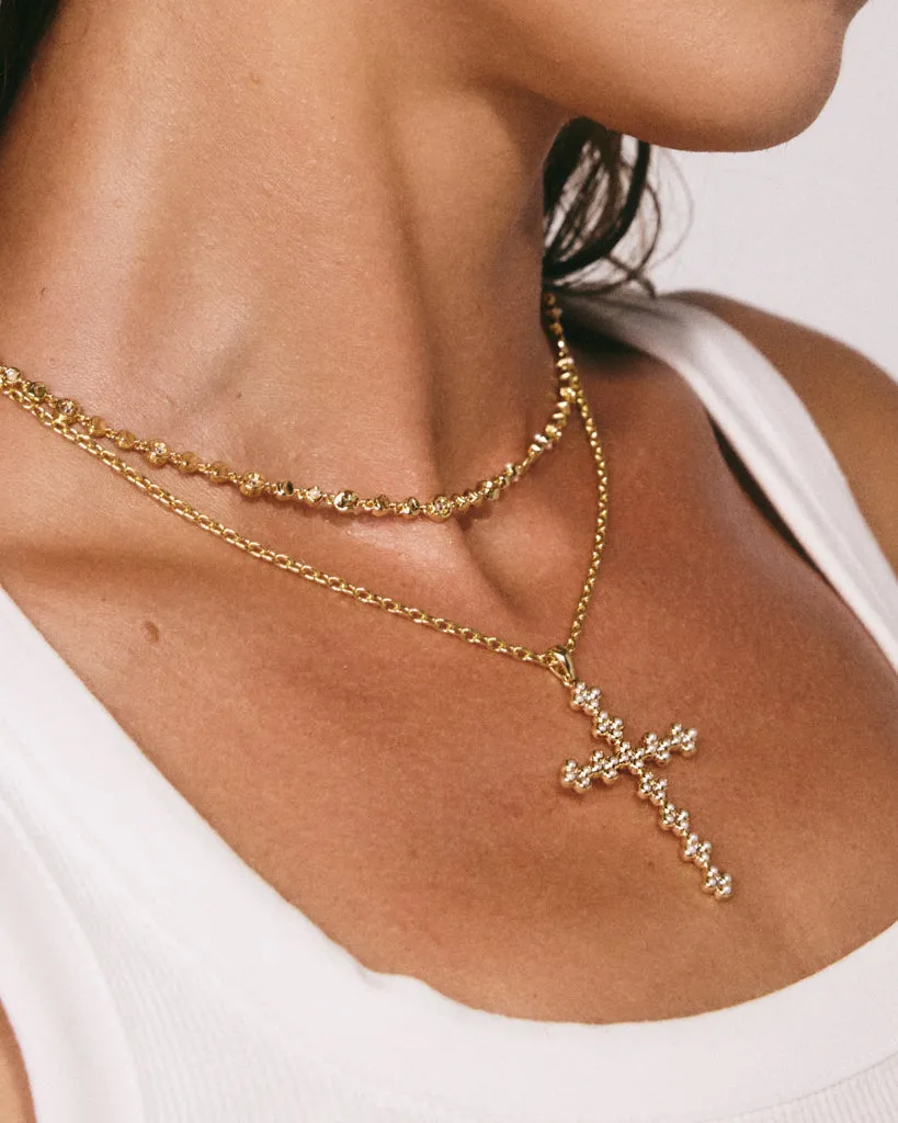 The Daisy Stud Cross Necklace