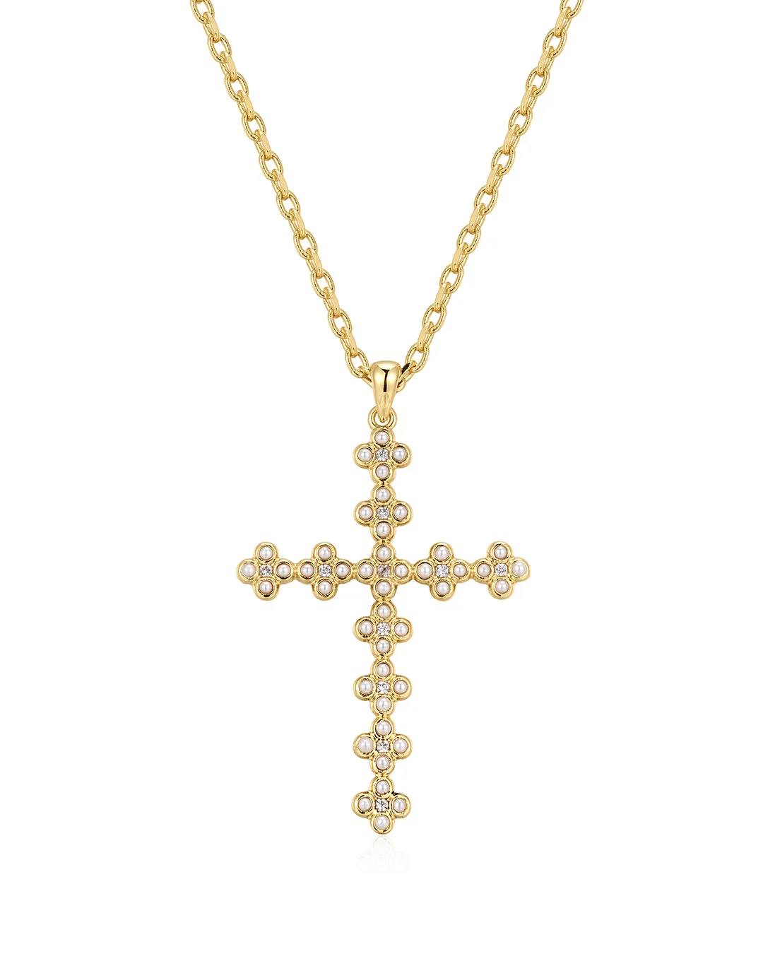 The Daisy Stud Cross Necklace