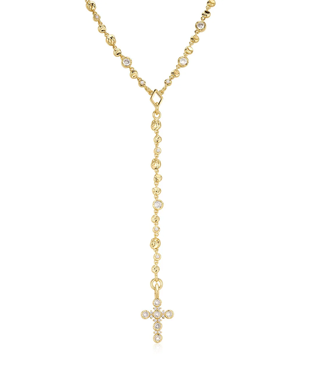 The Rosette Cross Rosary Necklace