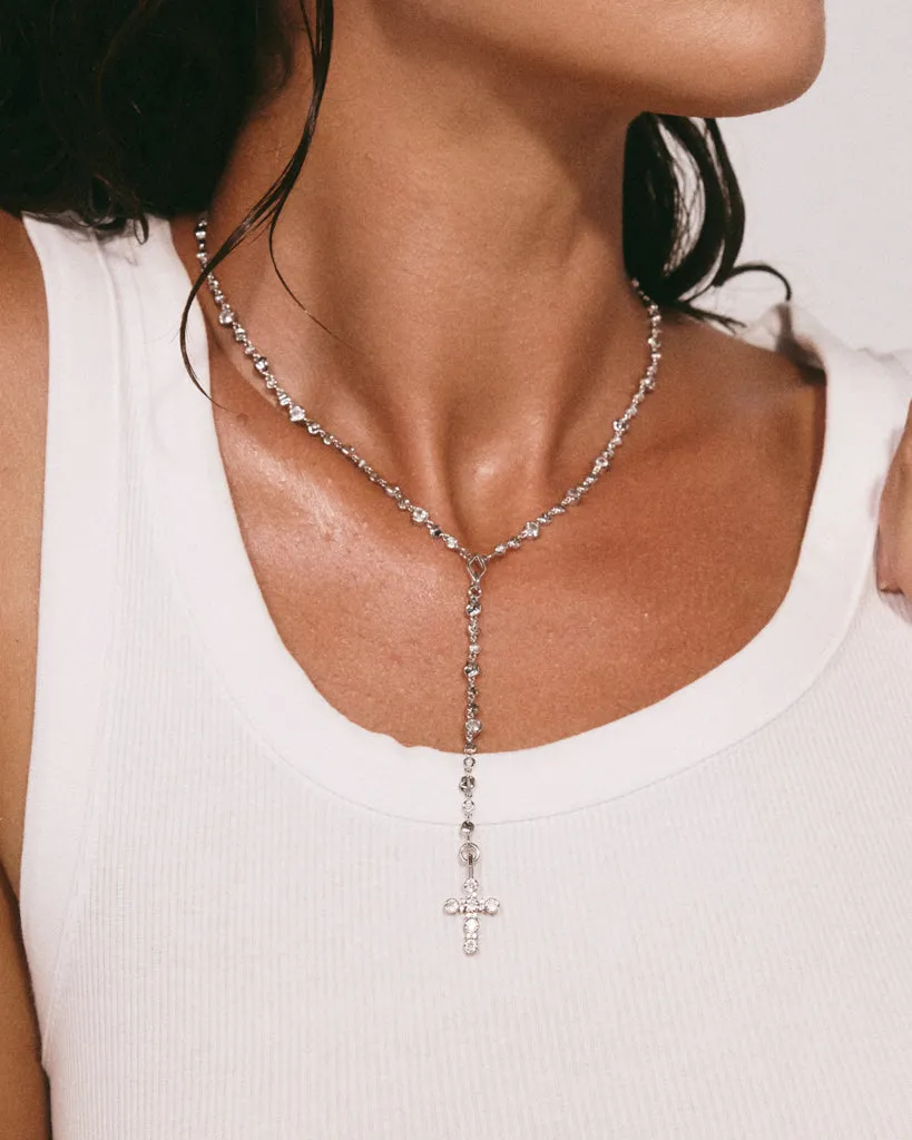 The Rosette Cross Rosary Necklace