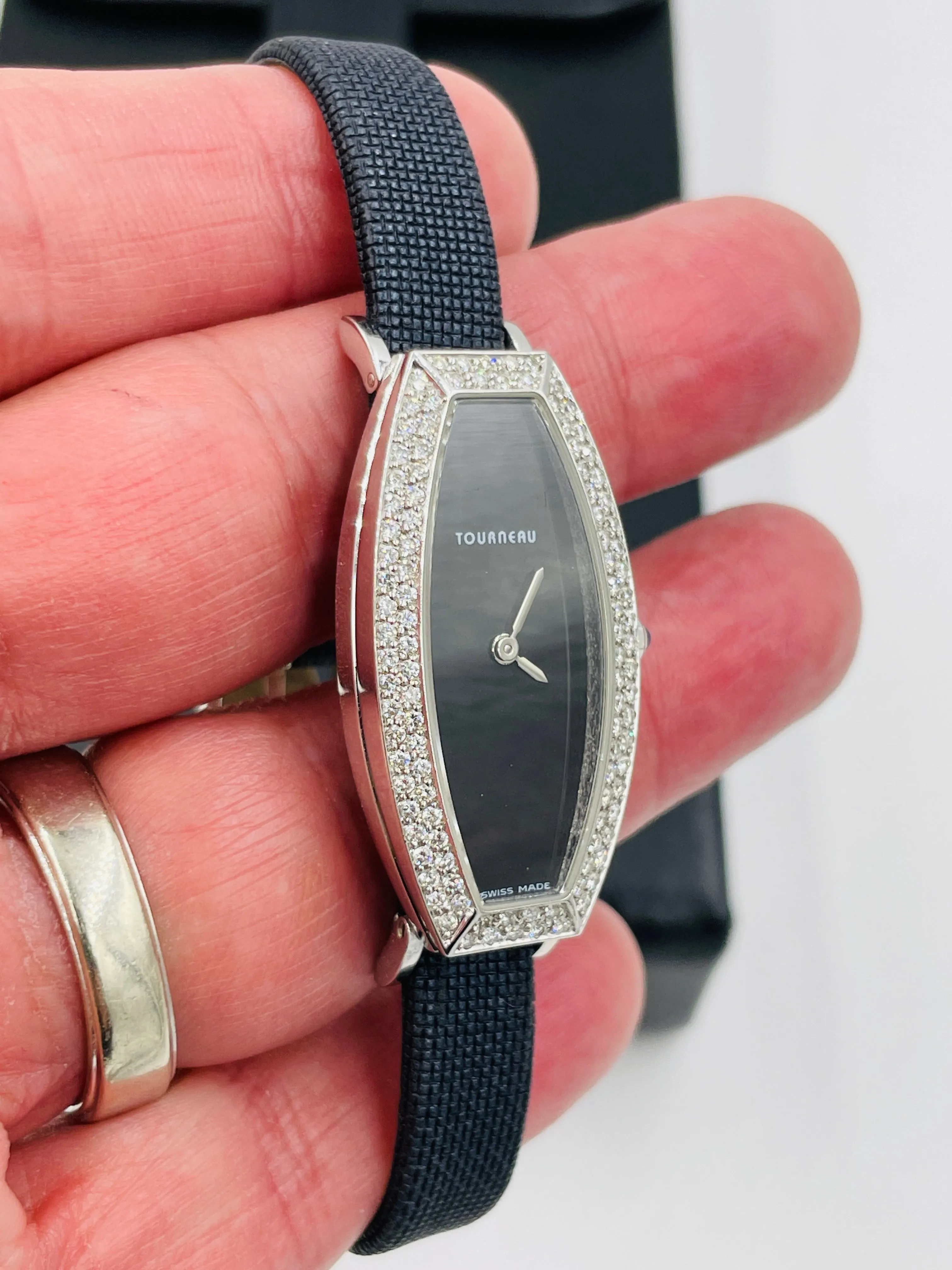 Tourneau Diamond White Gold Ladies Wristwatch