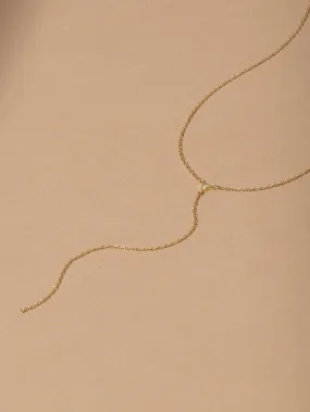 Triangle Diamond Vermeil Lariat Necklace