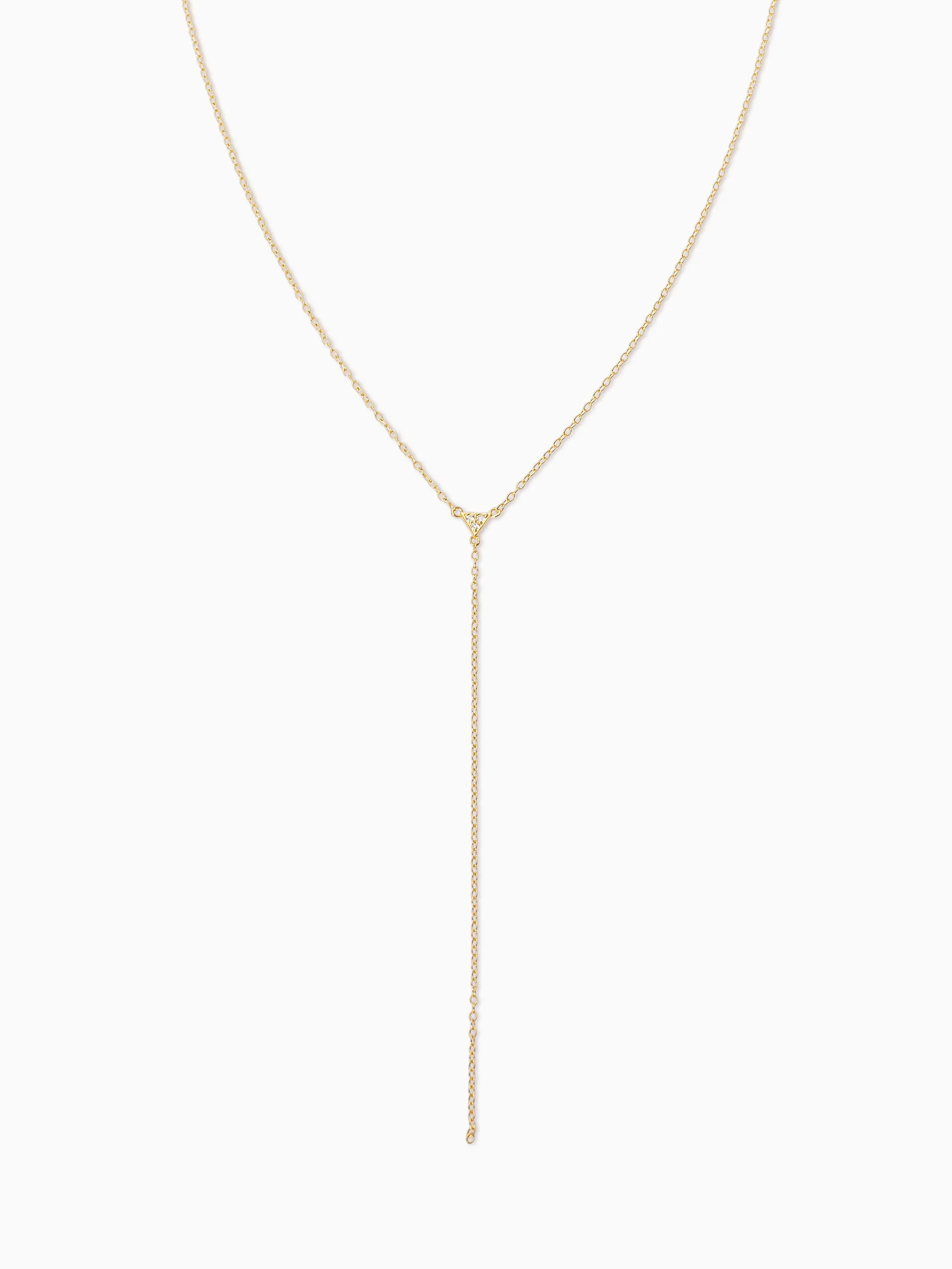 Triangle Diamond Vermeil Lariat Necklace