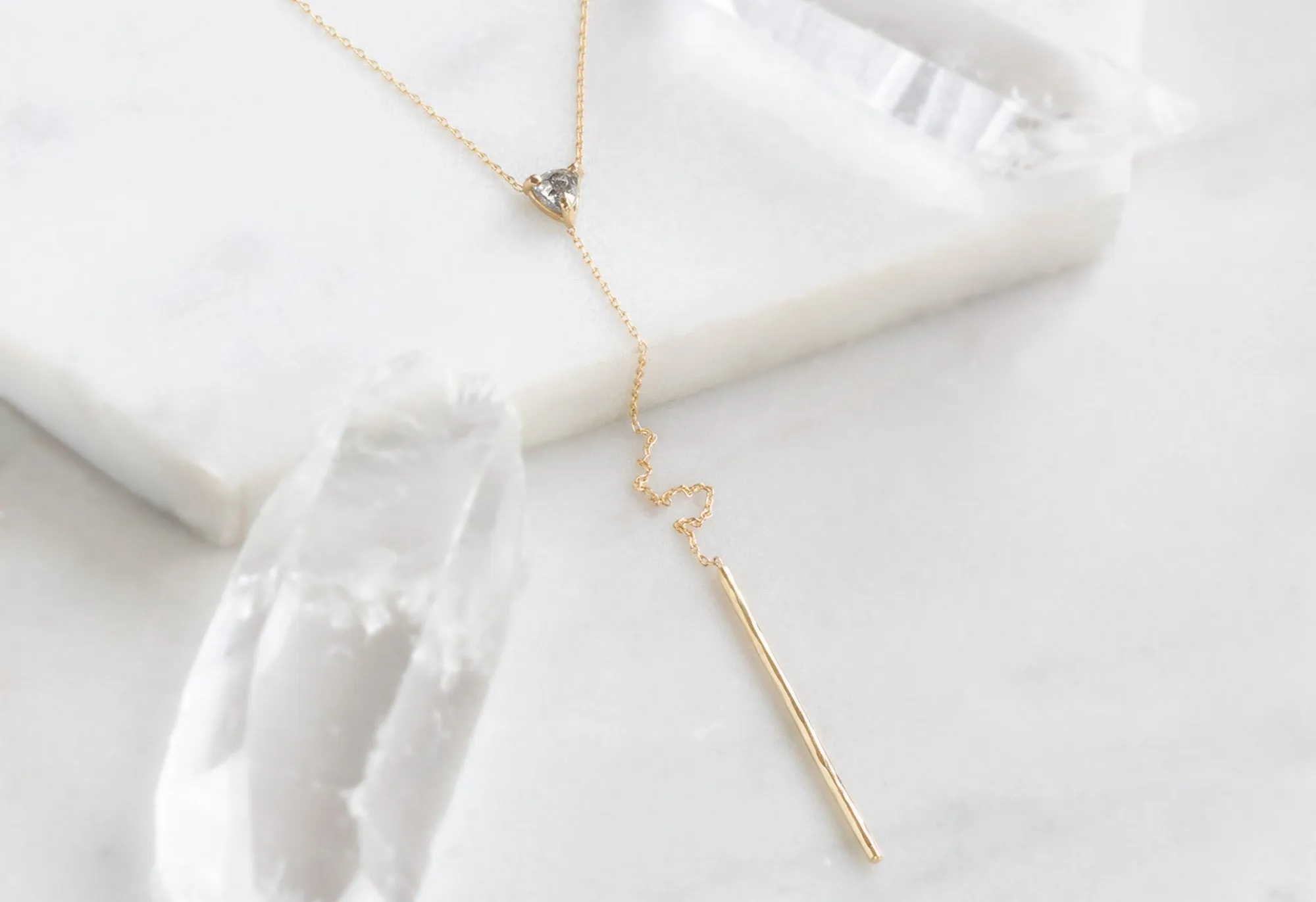 Trillion Diamond Lariat Necklace