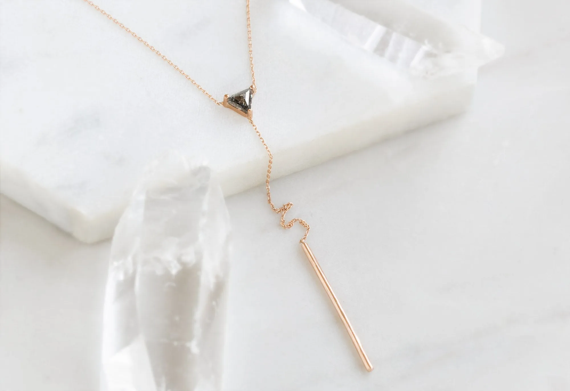 Trillion Diamond Lariat Necklace