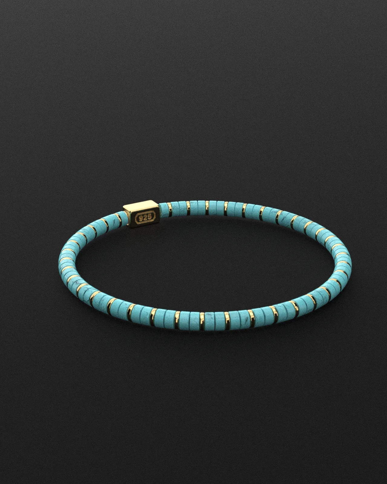 Turquoise Bracelet 4mm | Spacer  #2