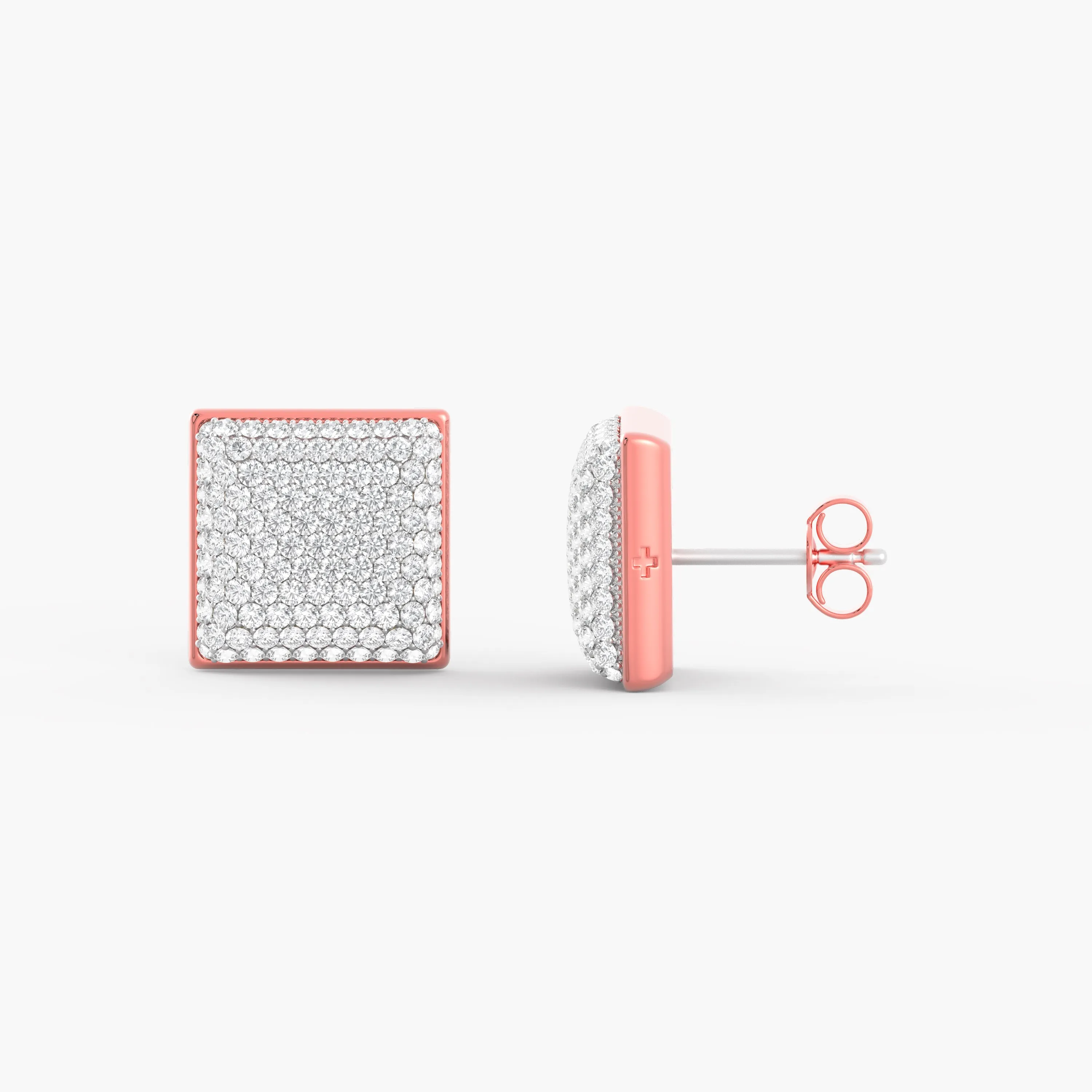 Two-Tone Community Studs in Rose Gold