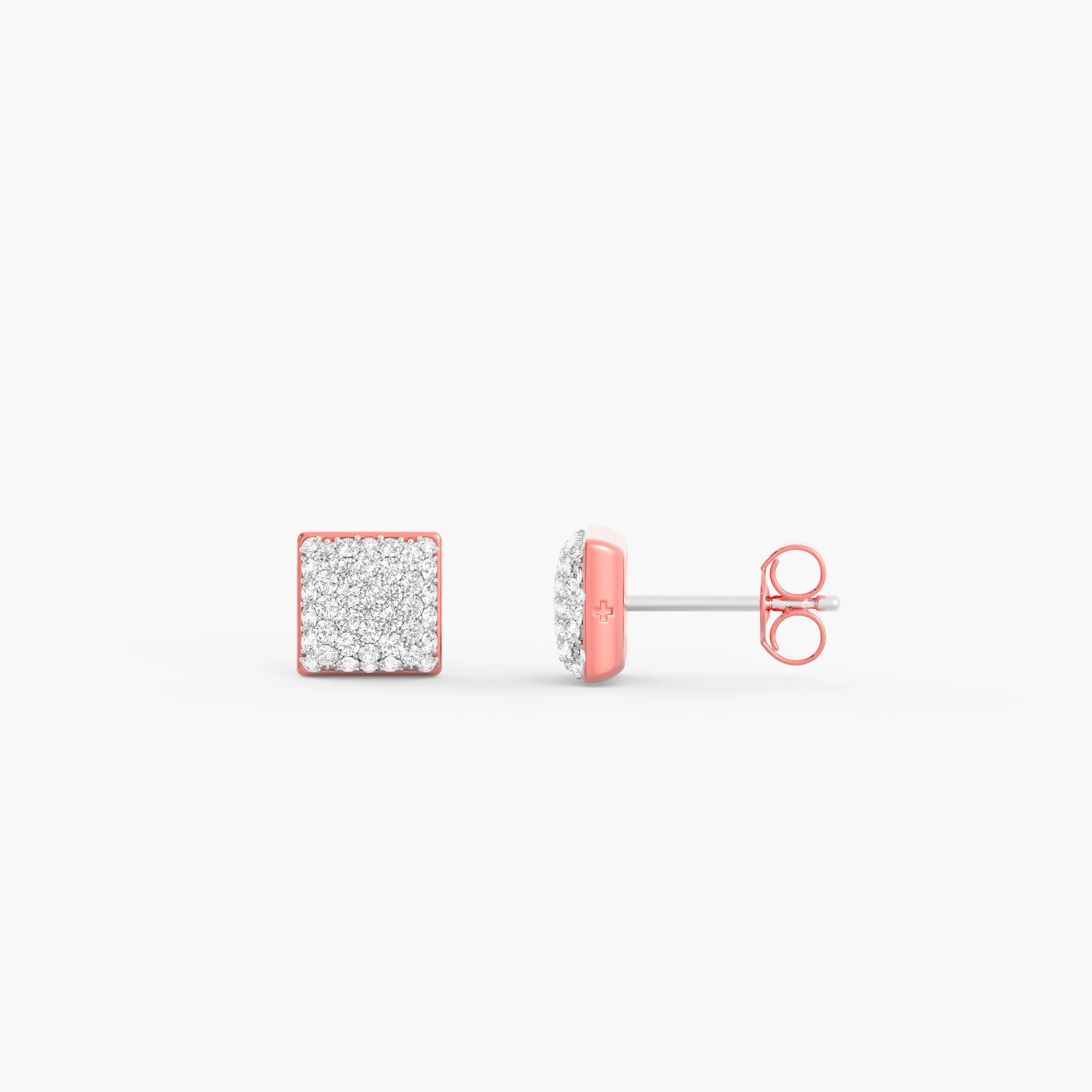 Two-Tone Community Studs in Rose Gold