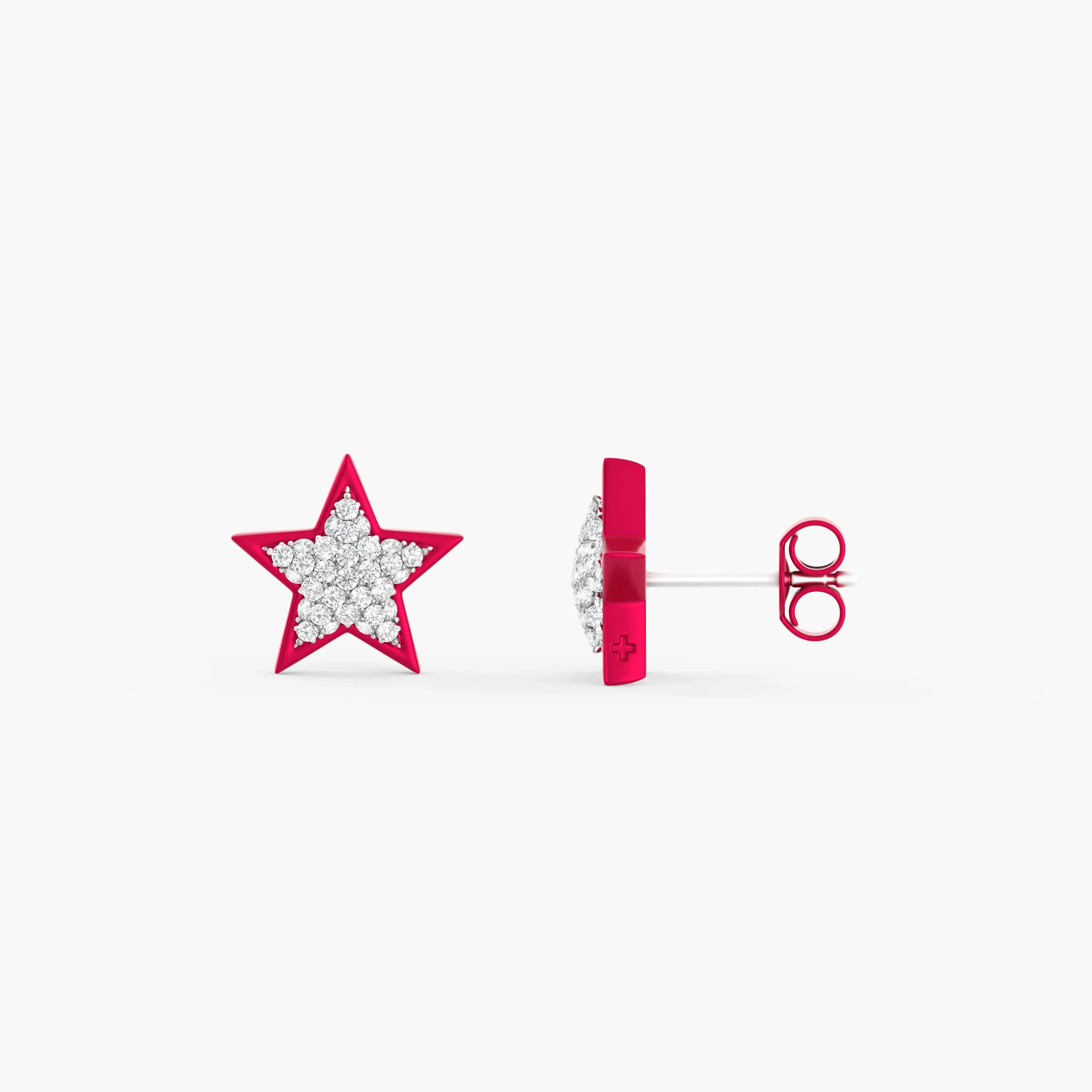 Two-Tone Dreamer Studs in Raspberry