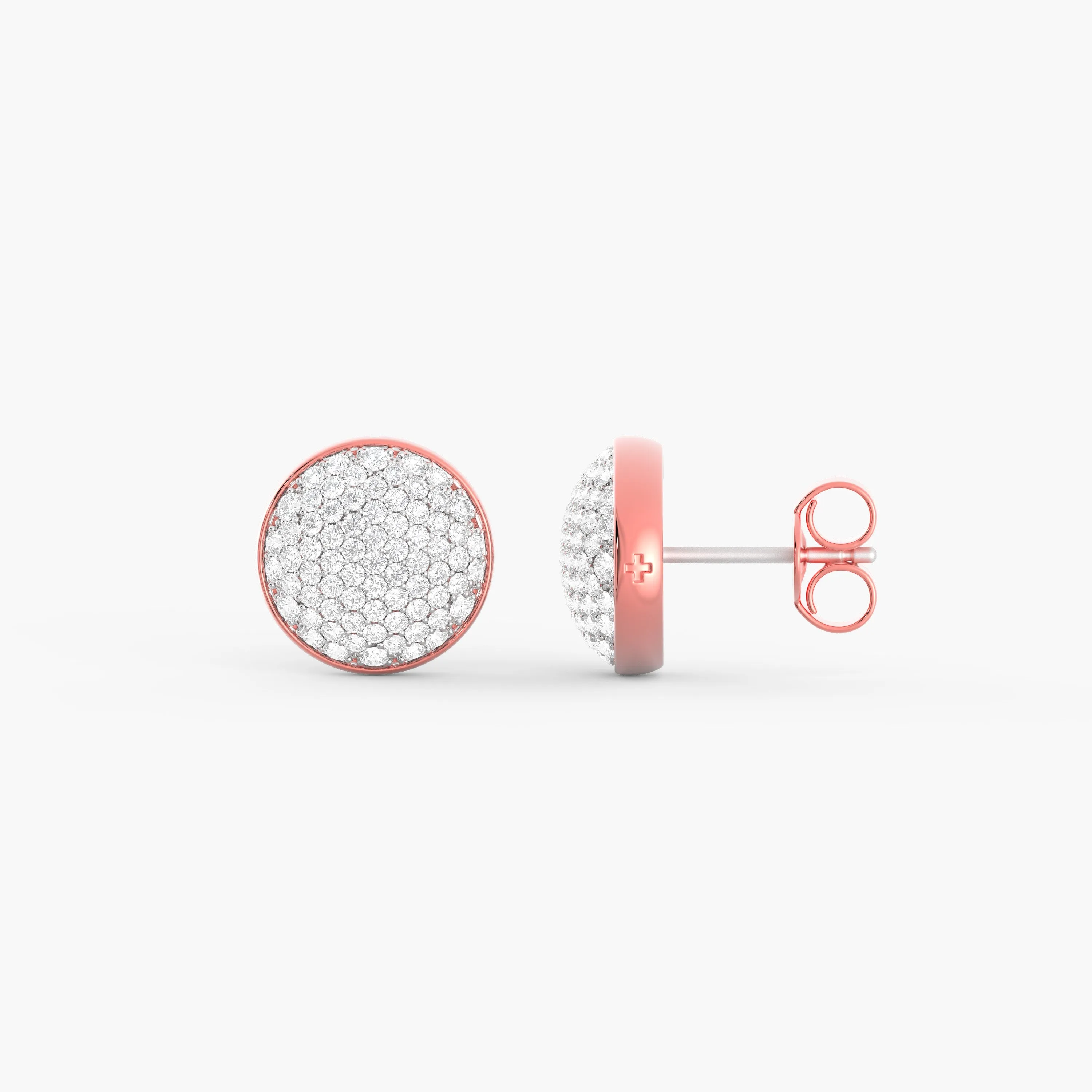 Two-Tone Unity Studs in Rose Gold