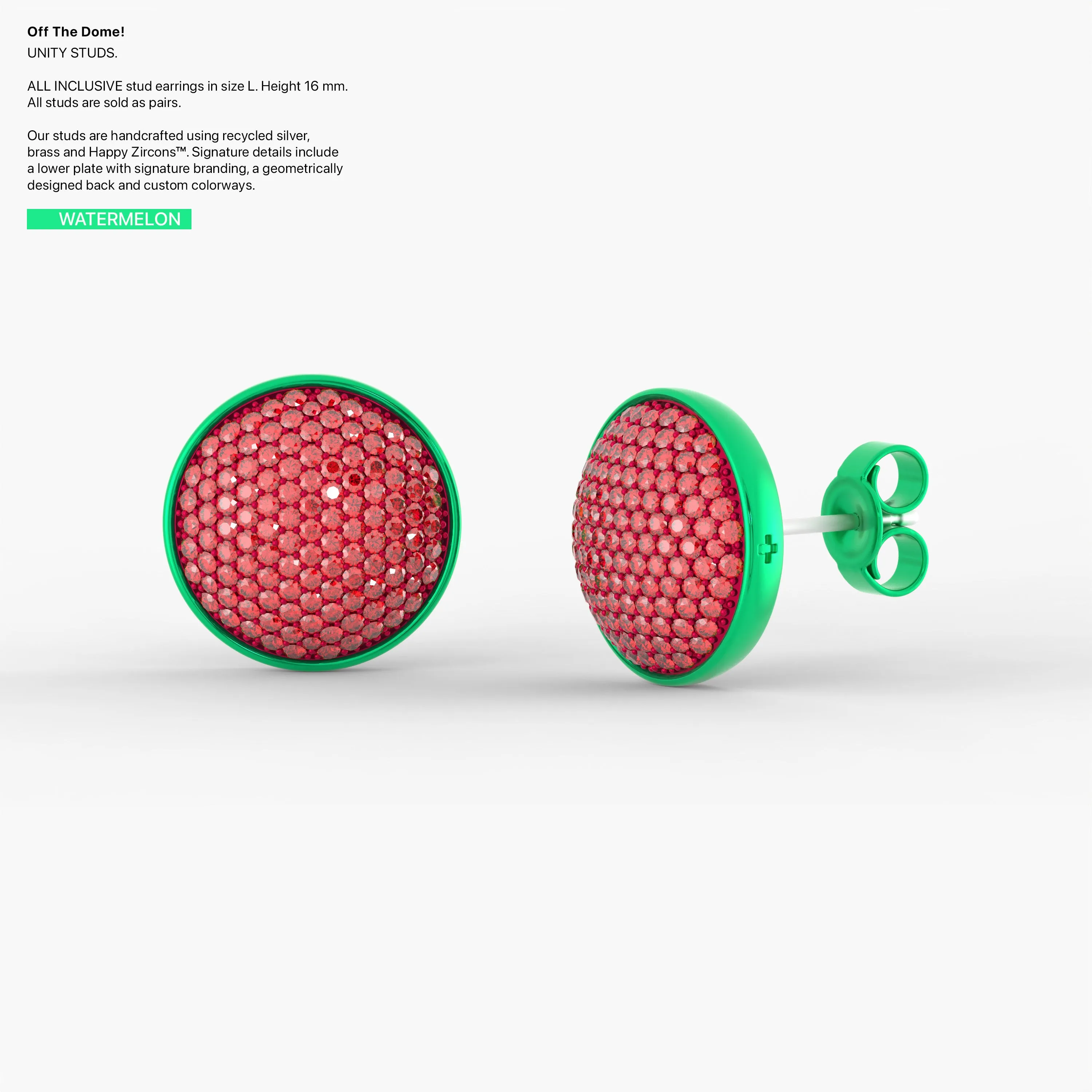 Unity Studs in Watermelon