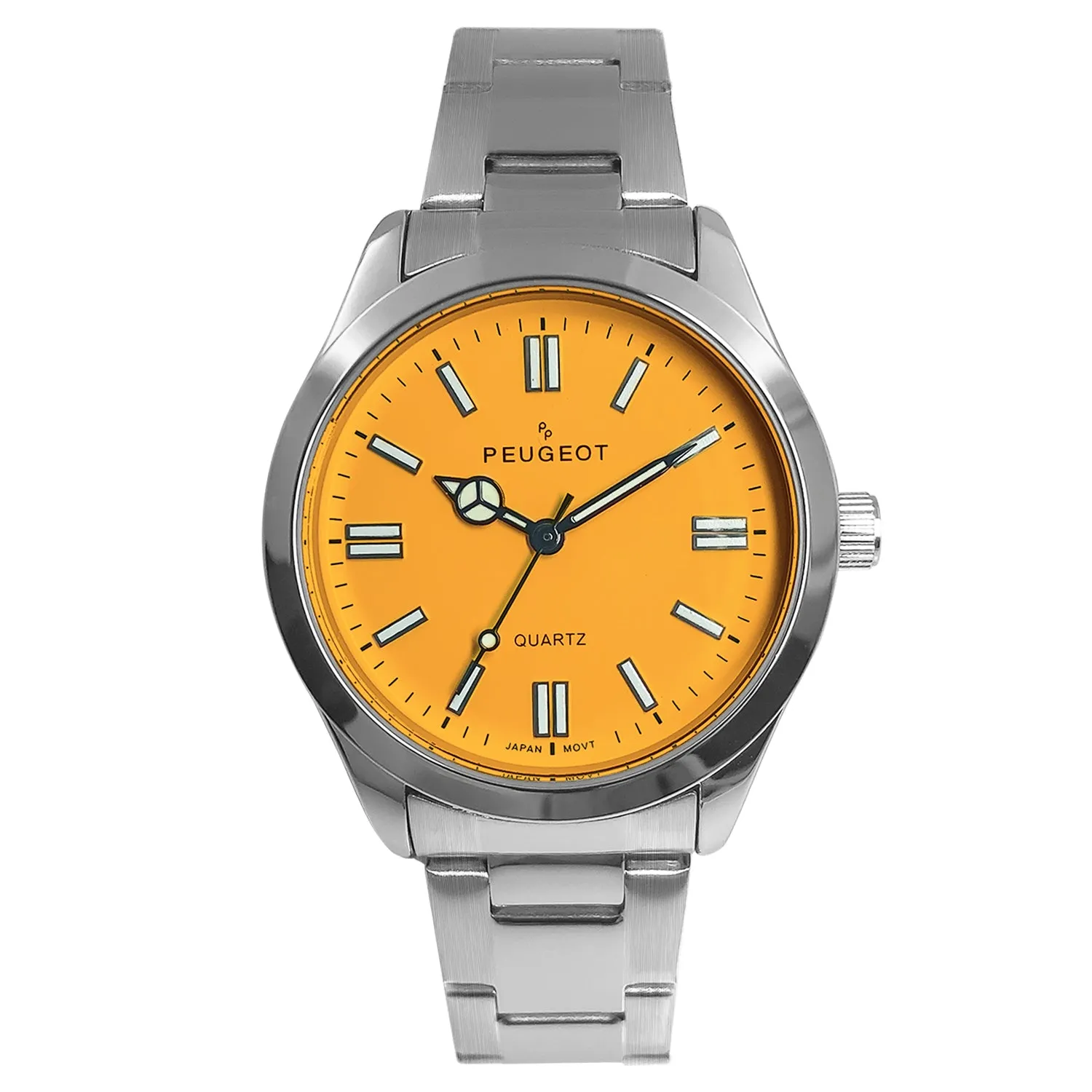 Women's 36mm Sport Watch with Yellow Dial and Stainless Steel Bracelet