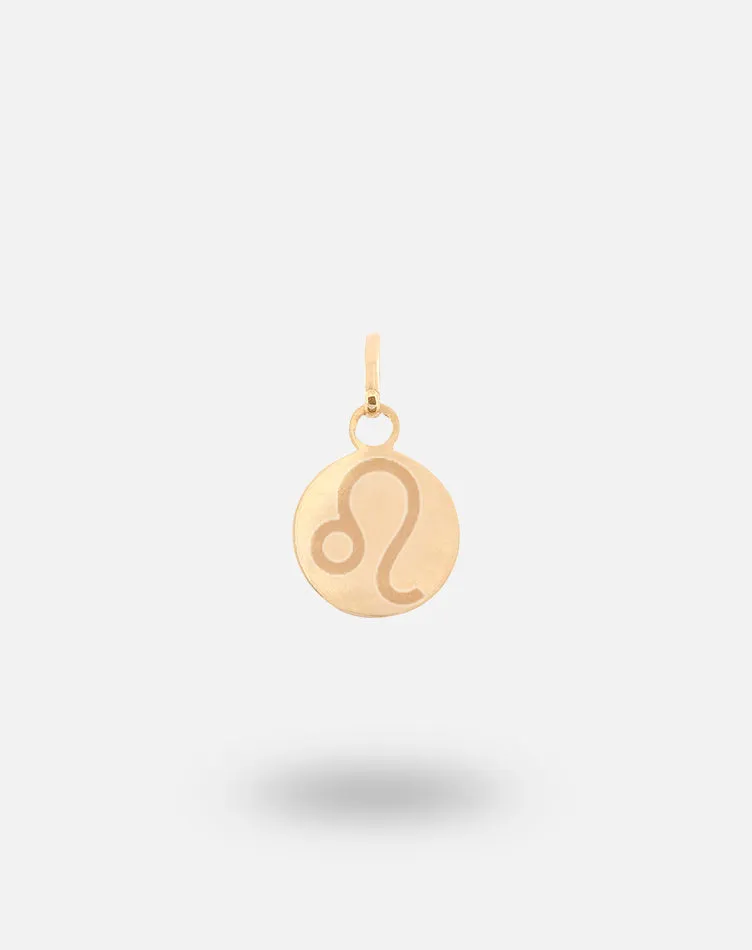 Zodiac Disc Charm Pendant - Leo